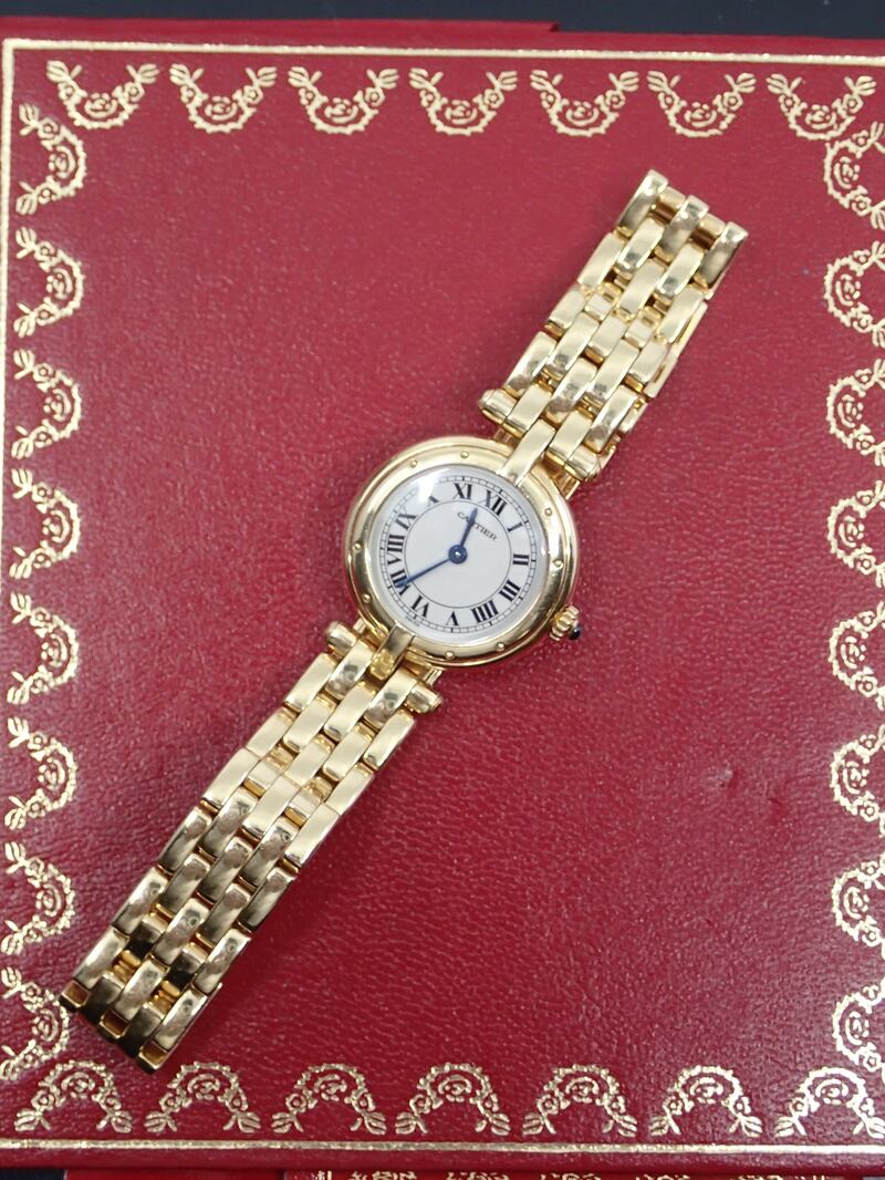An 18ct gold ladies Cartier Panthere Ronde wrist watch €3,000–€4,000 at John Weldon