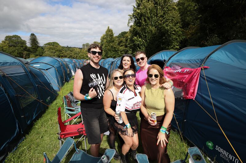 David Hannon from Co Sligo (left) with friends Sinead Brett, Emma Farrell, Elaine Kenny, Niall Mockler and Michelle Sammon. Photograph: Dan Dennison