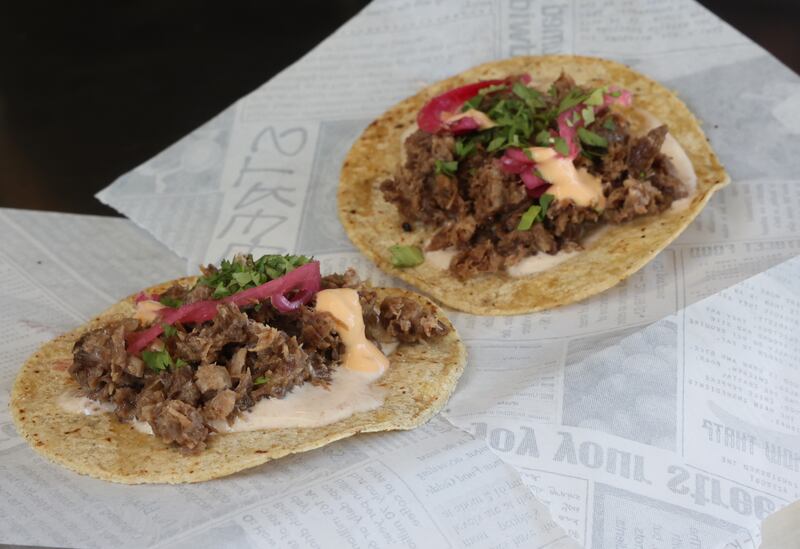 There was a good beefy flavour from the oxtail tacos. Photograph: Nick Bradshaw