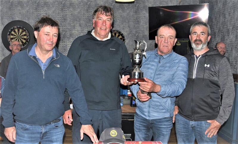 The winning Falcons team at the Dick Willis competition on Lough Lein. From left: R Creighton, B Shields, T O’Loughlin and B Madden