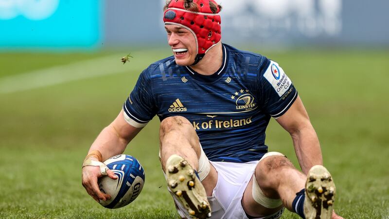 Josh van der Flier’s clever running line was rewarded with a first half score. Photograph: Ryan Byrne/Inpho