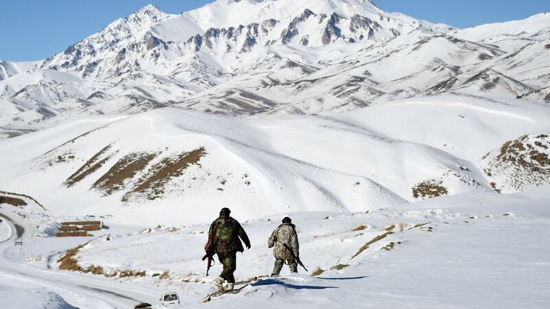 Members of a Hazara  militia on patrol in January  against Taliban insurgents in Wardak Province. Photograph: Wakil Kohsar/AFP via Getty Images