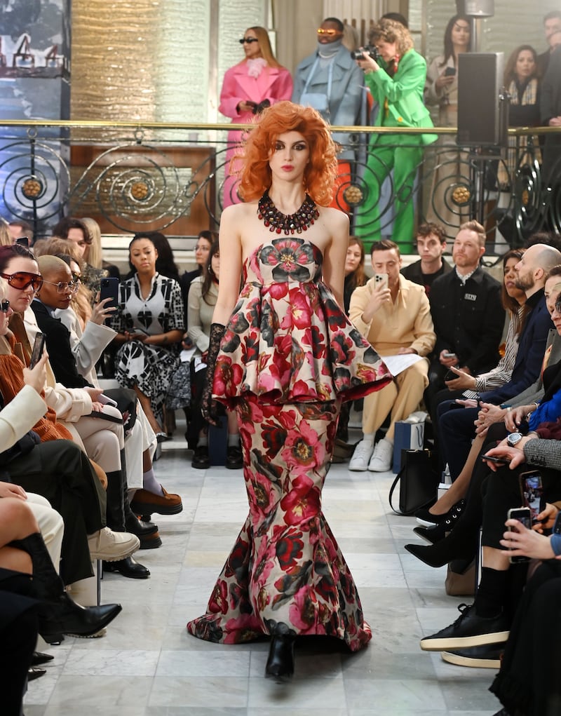 Paul Costelloe's runway show at London Fashion Week. Photograph: Andy Rain/EPA