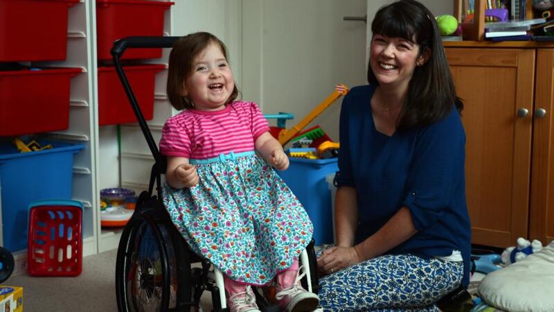 Lara Bayliss  at home with her mother, Sinéad Bayliss. Photograph: Cyril Byrne