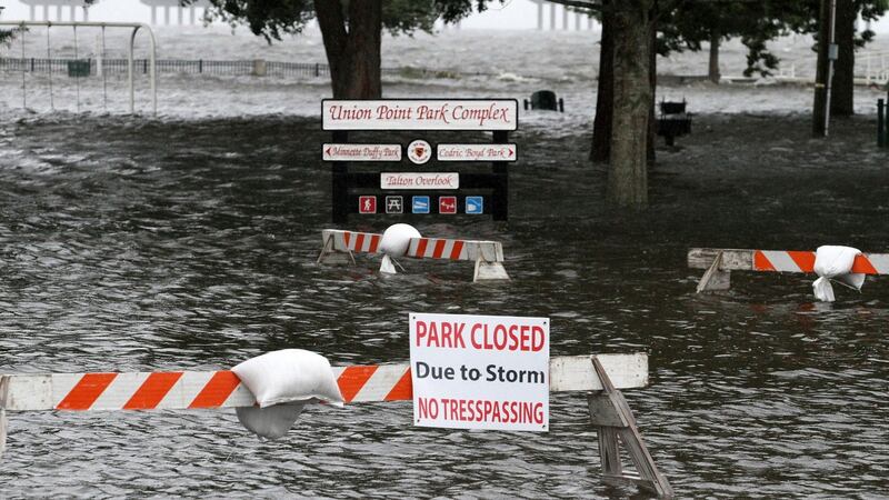 Union Point Park, North Carolina, flooded with rising water from the Neuse and Trent Rivers. Photograph: Gray Whitley/Sun Journal/AP