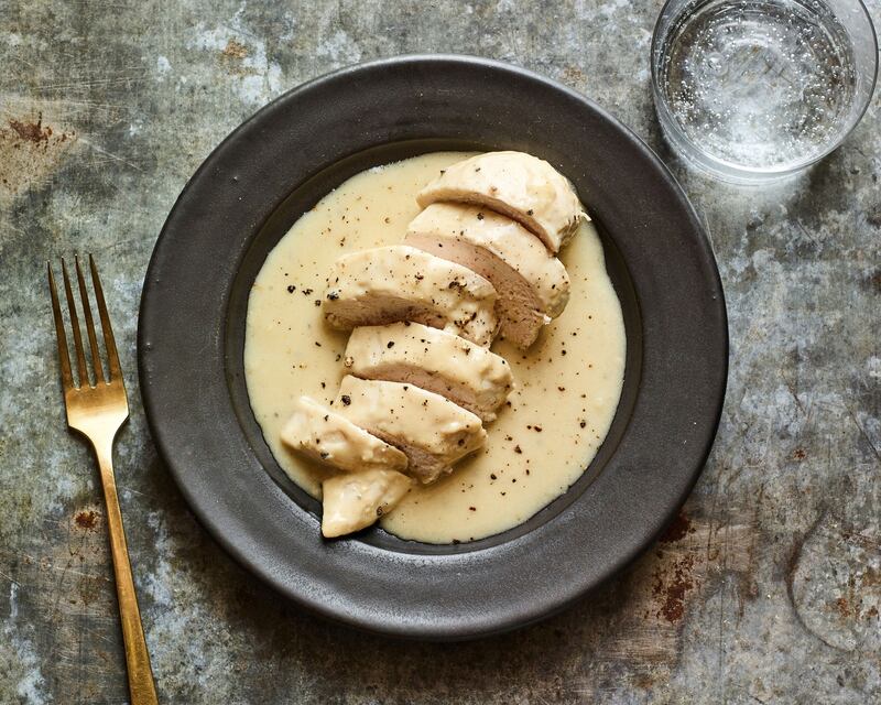 Chicken breast in cream, which uses a stove-top approximation of a sous-vide technique. Photograph: Andrew Purcell/New York Times