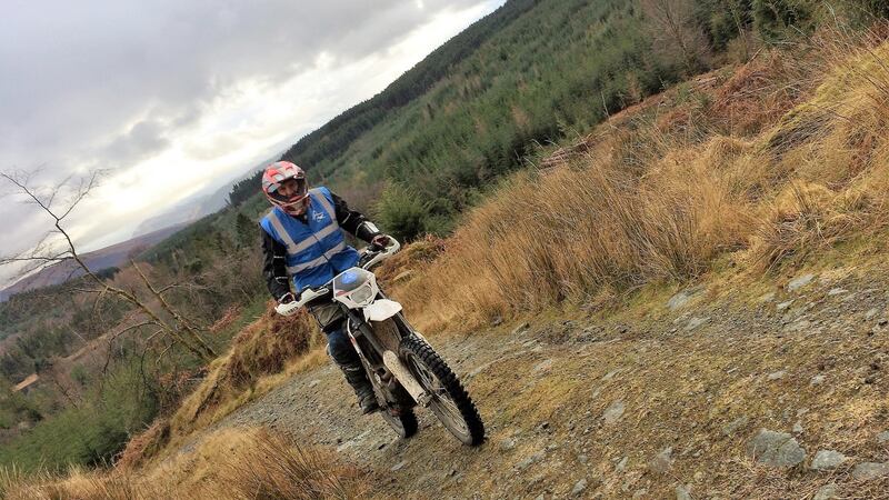Peter Murtagh  at the Mick Extance Off Road Motorcycle Experience Centre in Llangynog, north-west Wales