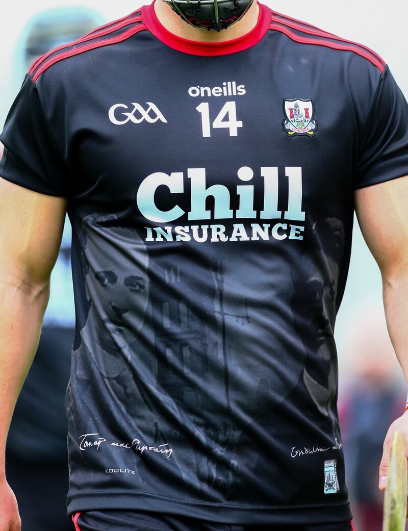 A close up of the jersey. Photograph: Ken Sutton/Inpho