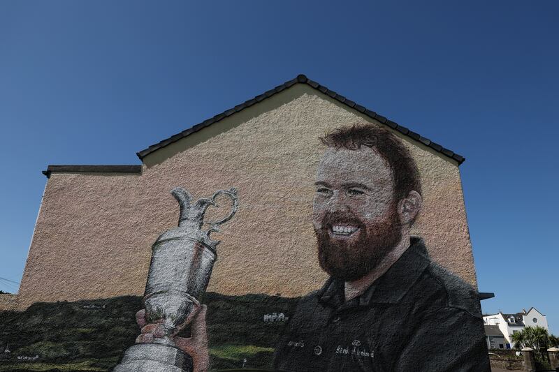 A mural of Shane Lowry, the last winner at Portrush, on the side of a house on Causeway Street in Portrush, Northern Ireland. Photograph: Richard Heathcote/Getty Images