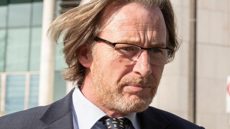 John Grant, a retired detective, leaving court on Monday  after giving evidence in the trial of Patrick Quirke.  Photograph: Collins Courts