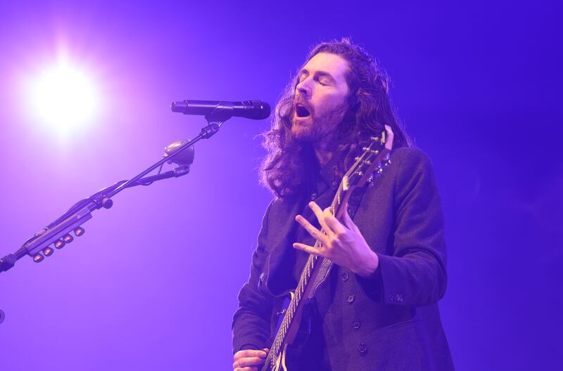 Hozier during his performance in the 3Arena. Photograph: Nick Bradshaw