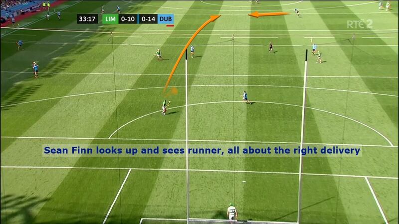 Sean Finn had time to look up and pick his pass