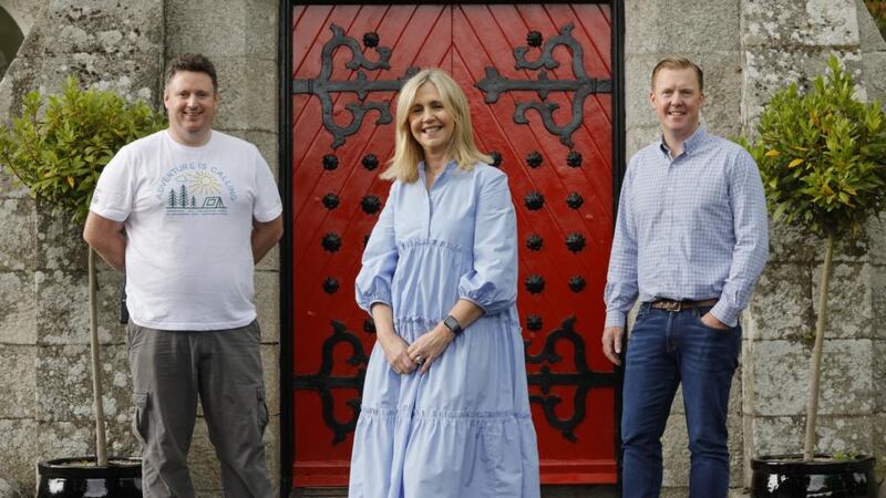 From left to right; John Mitchell, camp lDirector, Dee Ahern, chief executive and Tim O’Dea director of development for Barretstown. Photograph: Alan Betson/The Irish Times