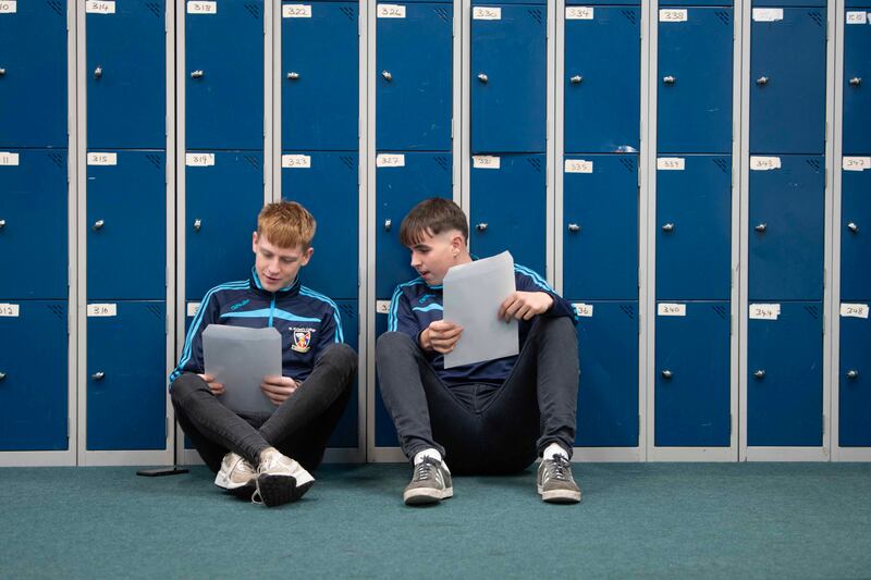 Students from St Michael's College, Listowel, Co Kerry with their Leaving Cert exam results last year. Photograph: Domnick Walsh
