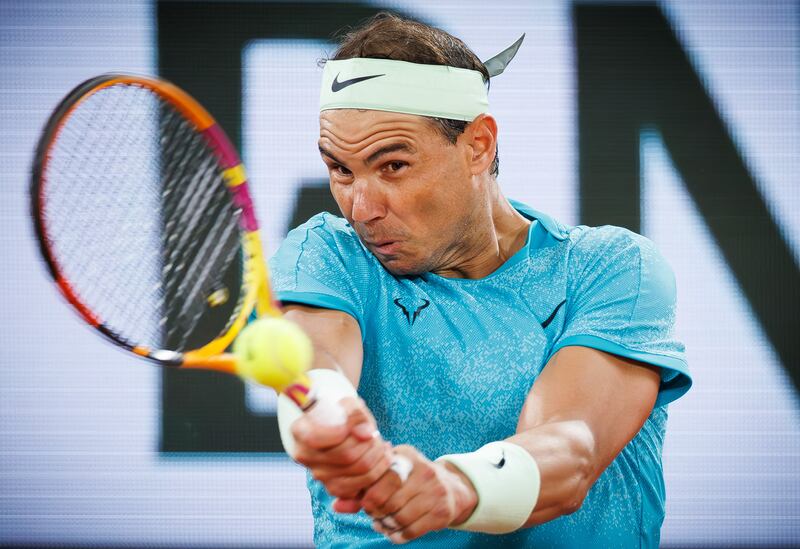 Spanish Rafael Nadal during a tennis match against Zverev, in the first round of the men's singles, at the Roland Garros French Open 2024. Photograph: Benoit Doppagne/Belga Mag/AFP via Getty Images
