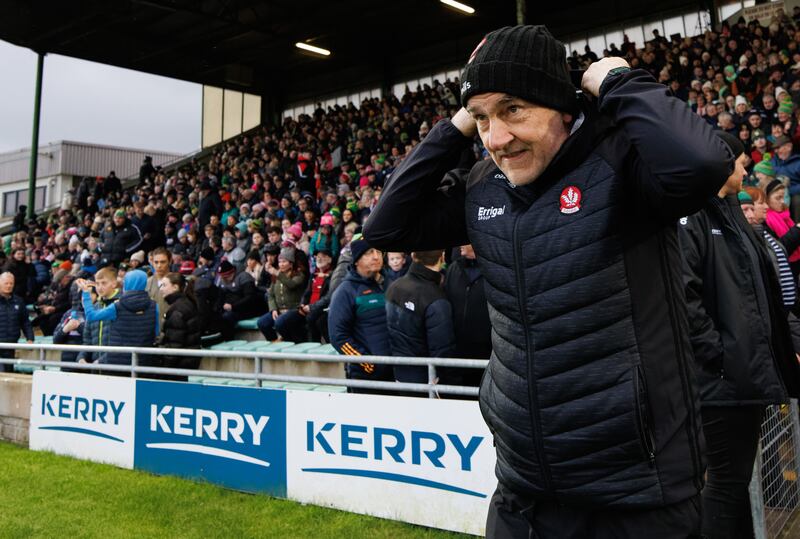 Derry manager Mickey Harte was able to call on three Glen players just days after they won the All Ireland club title. Photograph: Inpho 