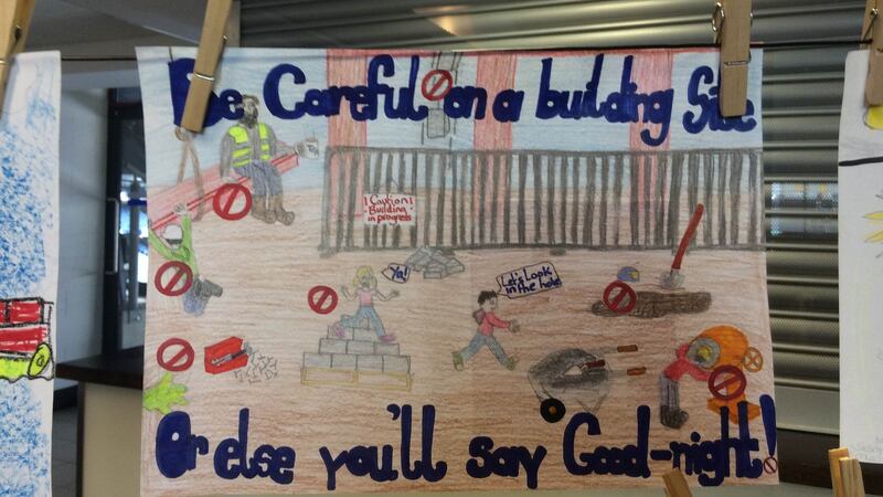 One of the drawings included in the Grandad Built My House collection of stories and drawings on safety on construction sites. Photograph: Sorcha Pollak/The Irish Times