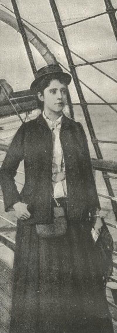 Elizabeth Bisland from Cosmopolitan who was despatched in the opposite direction, in the hopes of beating Nellie Bly.