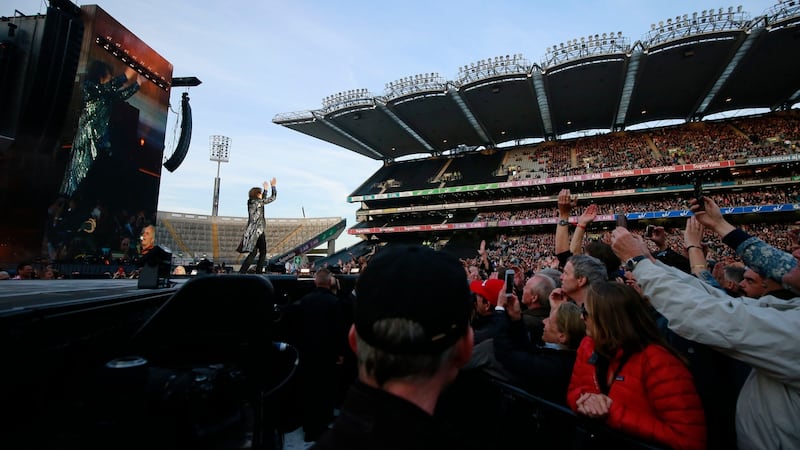 Jagger ... hand-clapping, conducting the audience, gliding, sliding, preening, skipping, preacher-manning. Photograph: Nick Bradshaw