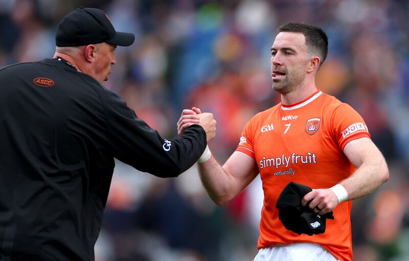 Aidan Forker: a stalwart for Armagh since 2012, the captain remains always capable of landing stylish long-range points. Photograph: James Crombie/Inpho 