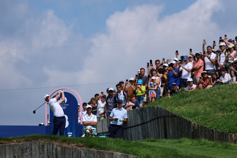 Ireland's Rory McIlroy in action during the second round of the Olympic men's golf tournament at Le Golf National. Photograph: Emmanuel Dunand/AFP via Getty Images