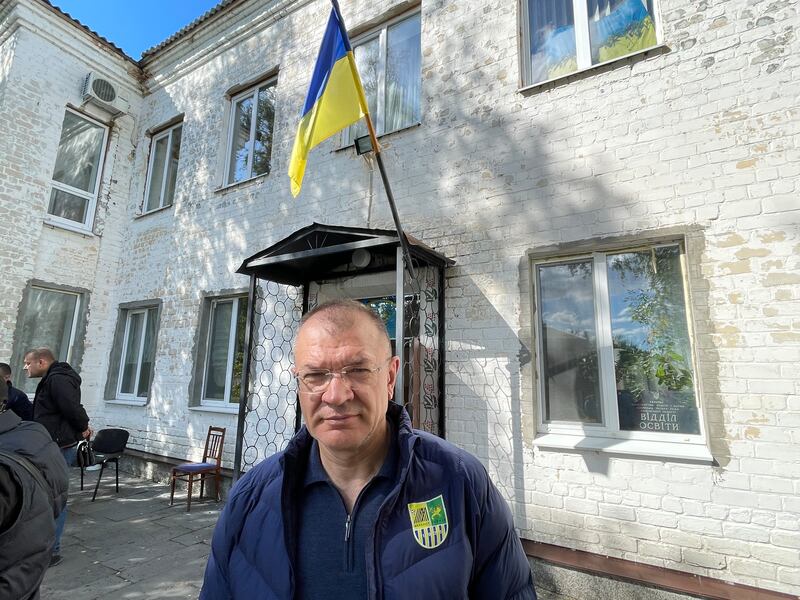 Stepan Maselskyi, head of the Izyum district’s military-civilian administration in eastern Ukraine. Photograph: Daniel McLaughlin