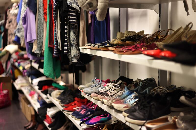 Stock at the Palyanytsya Ukrainian Charity Centre at 44 Clarendon Street, Dublin. Photograph: Dara Mac Dónaill