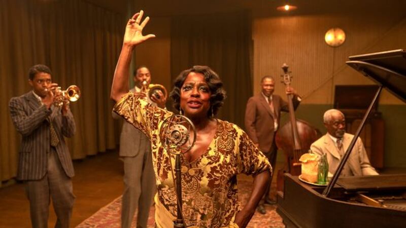 Chadwick Boseman, Dusan Brown, Colman Domingo, Michael Potts, Viola Davis and Glynn Turman in Ma Rainey’s Black Bottom. Photograph: Netflix