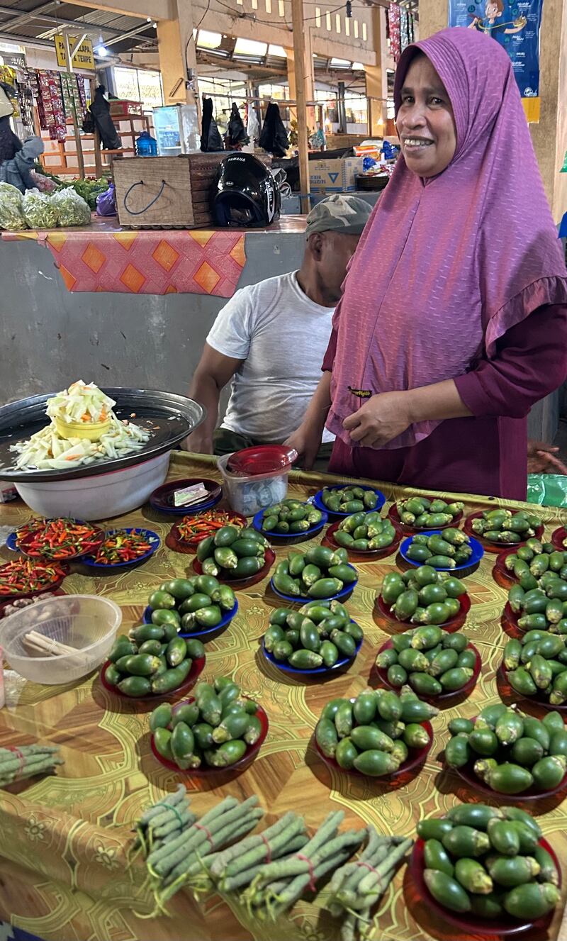 Betel nuts and chillies for sale in the market on Tidore, Indonesia. Photograph: Gemma Tipton