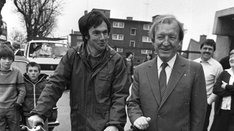 “You know what I want. Now, what do you want?”: Such was how Charles Haughey (right) greeted Tony Gregory in 1982. Photograph: Peter Thursfield