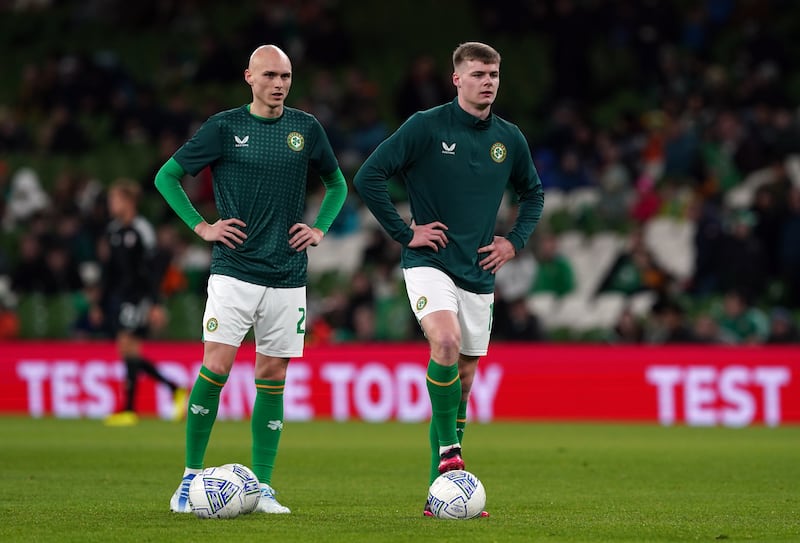 Will Smallbone and Evan Ferguson suggested against Latvia that they could serve Ireland for many years - but it remains to be seen what impact they will make against Greece. Photograph: Brian Lawless/PA