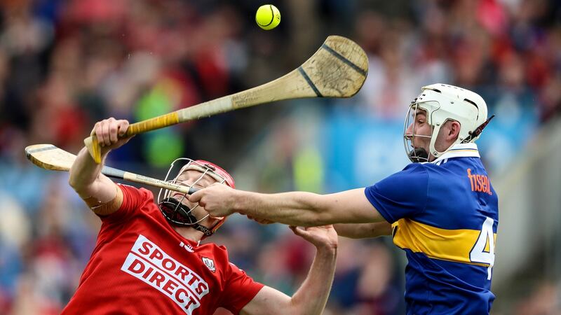 Cork’s Alan Connolly in action against  Craig Morgan of Tipperary during the Munster SHC round-robin game at  FBD Semple Stadium in Thurles. Photograph:  Evan Treacy/Inpho