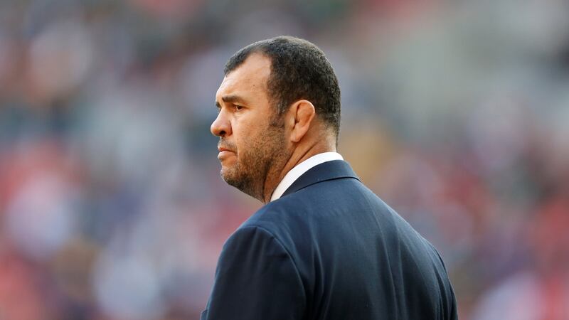 Australia head coach Michael Cheika looks on during the Rugby Championship match against South Africa at Nelson Mandela Bay Stadium in Port Elizabeth. Photograph: Siphiwe Sibeko/Reuters
