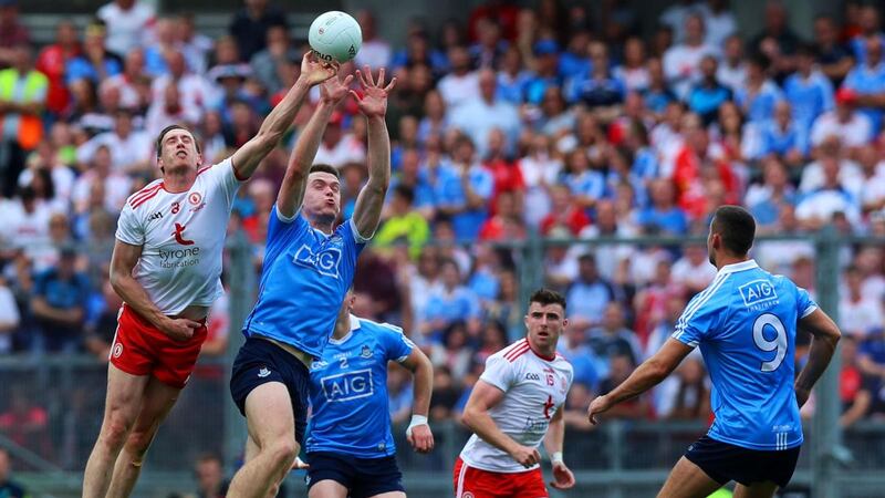 Dublin’s Brian Fenton in action against Colm Cavanagh of Tyrone during the 2018 All-Ireland football final at Croke Park. Photograph: Tommy Dickson/Inpho