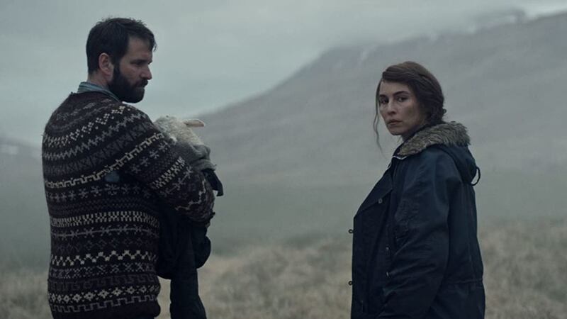 Noomi Rapace and Björn Hlynur Haraldsson in Lamb, about a sheep that gives birth to a half-human, half-lamb hybrid. Photograph: A24/Allstar