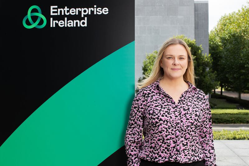 Embracing sustainability also helps with recruitment and retention of staff, an area that is currently challenging, says Toomey, pictured outside the Enterprise Ireland head offices at East Point Business Park, D3