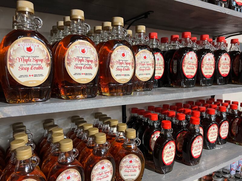 Jars of maple syrup at a shop in Woodbridge, Ontario. Photograph: Creative Touch Imaging Ltd/NurPhoto via Getty
