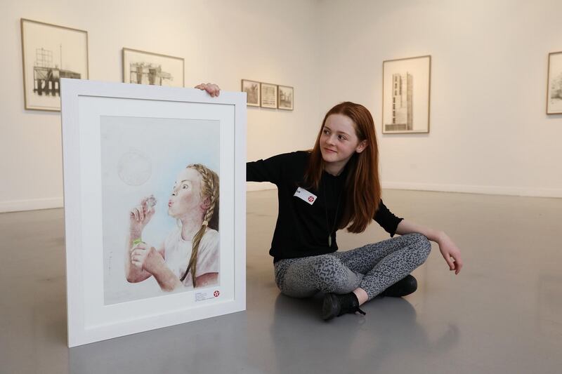AVA HENSON: Ava Henson (12), from the Harold School, Glasthule, Co Dublin, won third prize (€200) in Category C (12-13 years) for her work entitled Bursting With Excitement. Photograph: Mac Innes Photography