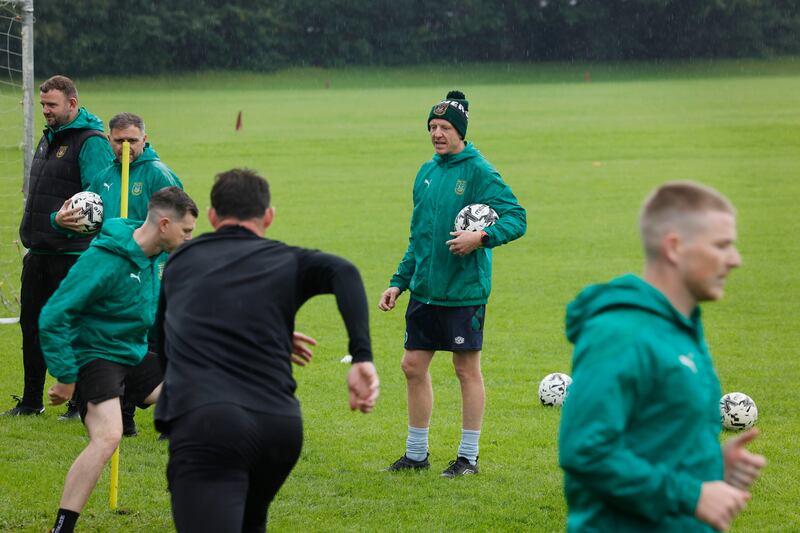 Usher Celtic train in Islandbridge in preparation for Monday's meeting with Bohemians. Photograph: Alan Betson
