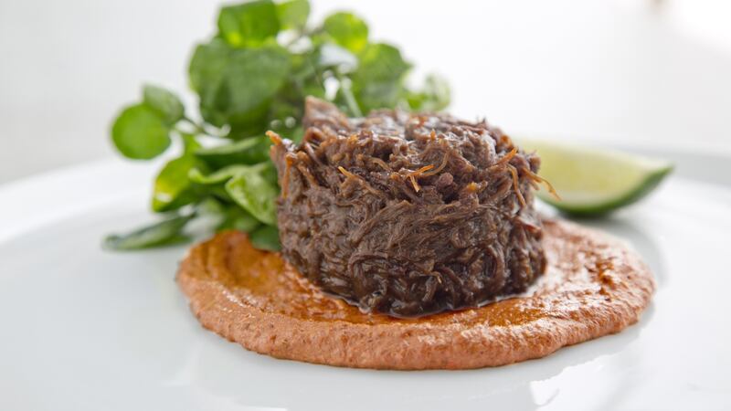 Gary O’Hanlon’s braised oxtail with harissa and watercress.