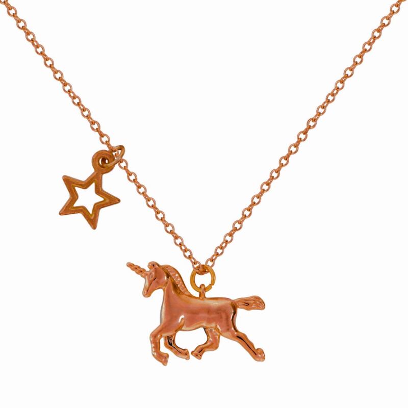 Unicorn necklace, €18, younghearts.ie.