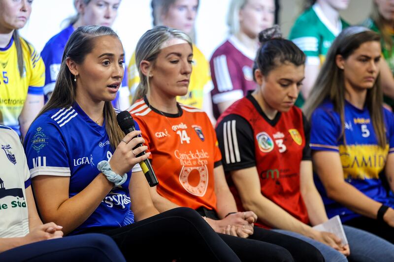 Cavan’s Neasa Byrd speaks during the event. Photograph: Ben Brady/Inpho
