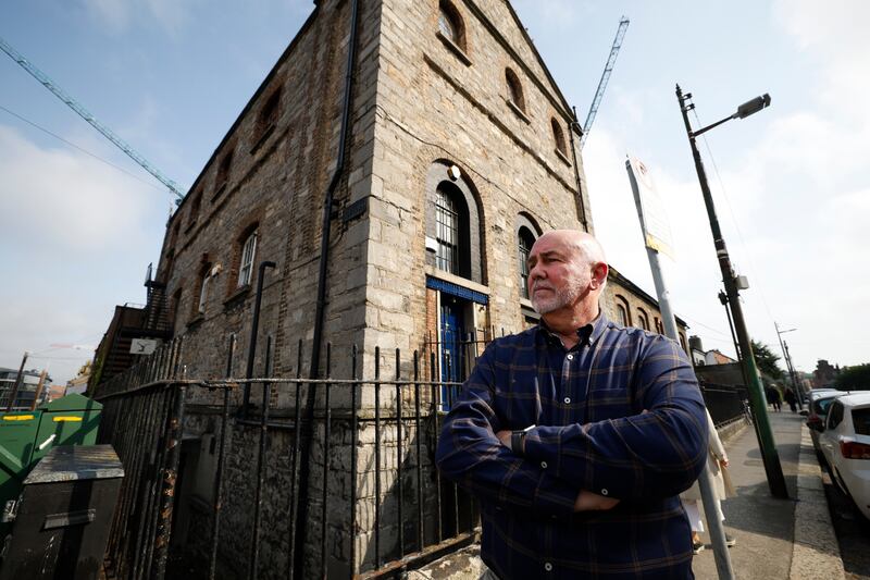 Ed O’Neill outside the premises to be sold on Camden Row. Photograph: Nick Bradshaw 
