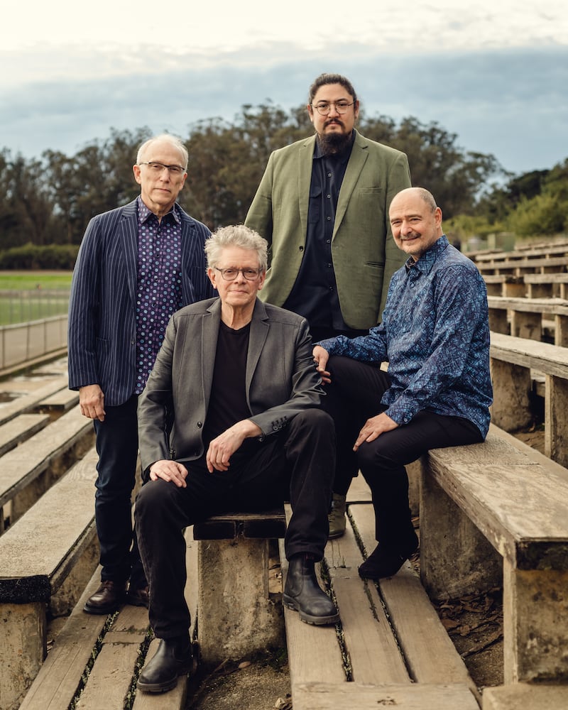 Kronos Quartet: Paul Wiancko (second left) says: 'There’s just no wasted airtime in a Kronos concert. There’s just no time, you know, to dilly-dally or to play fluffy, meaningless things.' Photograph: Lenny Gonzalez