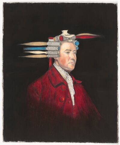 Edmund Burke: Tight Roundy Brush Blow Dry (with butterfly clips), 2022, by Amanda Jane Graham. Photograph: Dickon Whitehead