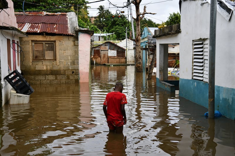 The Las Cucarachas neighbourhood in Santo Domingo, Dominican Republic, ahead of the arrival of the storm. Photograph: Danny Polanco/AFP via Getty Images          