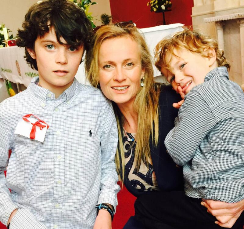 Tracy Maloney with her children.
