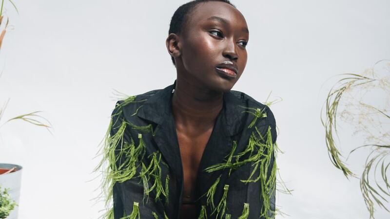 Appiok modelling a suit by Adam Farrell. Photograph: Eoin Greally