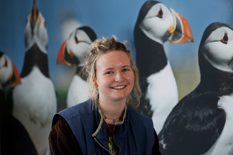 RSPB volunteer Saffran Lockett, from Somerset. Photograph: Nick Bradshaw
