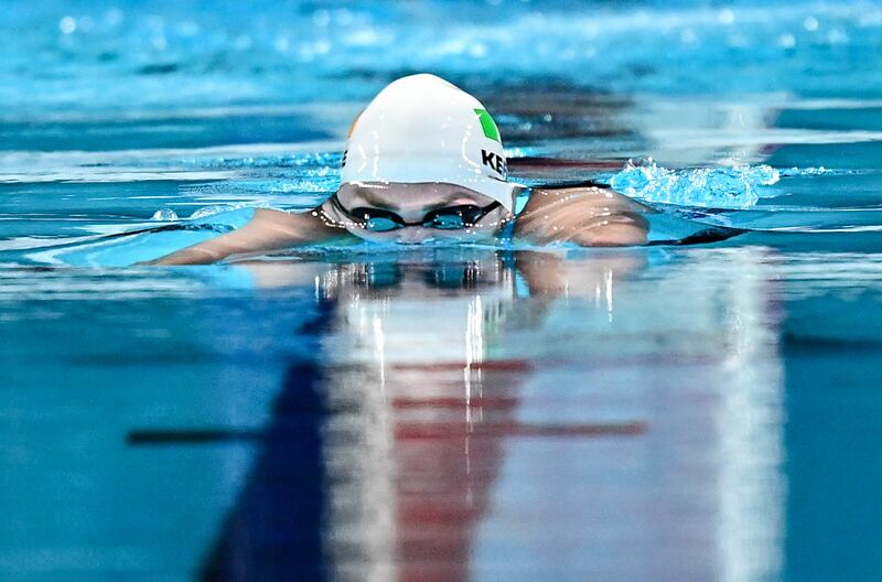 Ireland's Ellen Keane during the SB8 100m breaststroke final at the Paralympic Games in Paris. Photograph: Harry Murphy/Sportsfile
